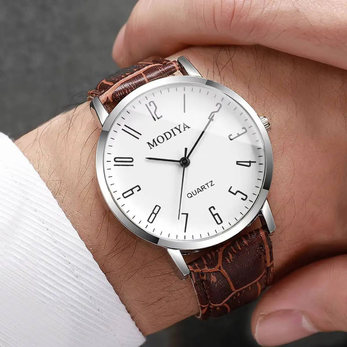 Lunven Business Watch Set — 3-Piece Leather Strap Collection for the Modern Gentleman